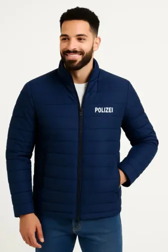 Erkek Mikro Su İtici Kapitone Baskılı Astarlı Fermuarlı Bomber Mont - Lacivert - XS - Lacivert