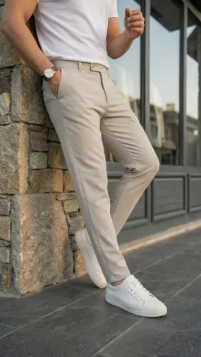 Erkek Slim Fit Dilli Kumaş Pantolon - 30 - Bej