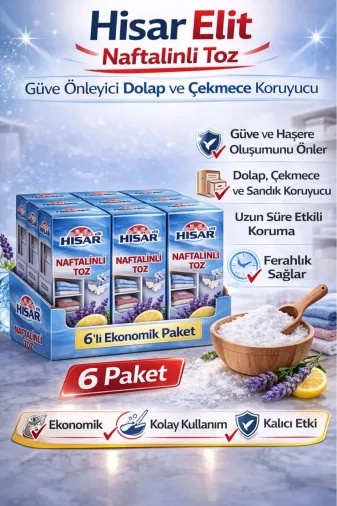Ermiya 869100008548 Hisar 1,2 Kğ Toz Naftalin 2026-2027 Yazı İçin Özel Üretim 100 Er Gramlık Alüminyum Poşetlere Sarılı