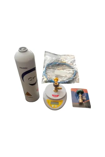 Ermiya 869125896547 Soğutucu R600A Gaz Verme Seti Gaz Vana-Hortum-Terazi Tüp Destek