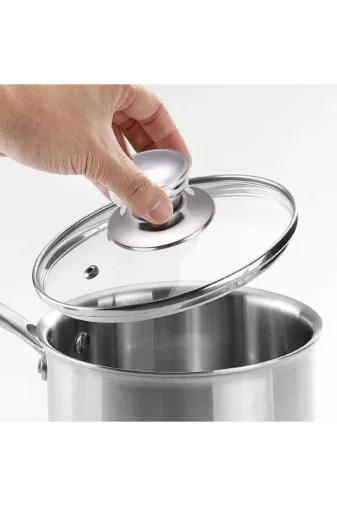 Ermiya 869180789889 18 Cm Tencere Tava Sahan Için Cam Kapak +Tahta Baharat Kaşık Bedava