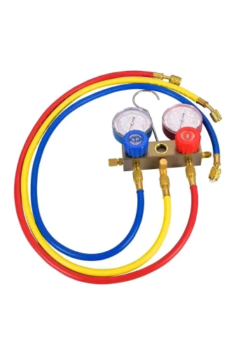 Ermiya 869221344040 İkili Gaz Verme Manifoldu R22 R134 R404 R410 + Hortum Takımıürün Kodu : T4562