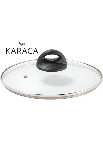 Ermiya 869549599256 Tencere Tava Sahan Için Temperli Z Tipi Cam Kapak 34 Cm