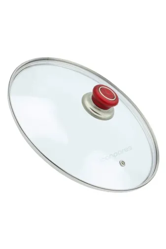 Ermiya 869552661976 Tencere Tava Sahan Için Temperli Buhar Delikli 24 Cm Cam Kapak Fırın A Girebilir
