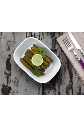 Ermiya 869584625040 Square Melamin Kayık Tabak 6 Parça 14 Cm Beyaz Meze Tabağı