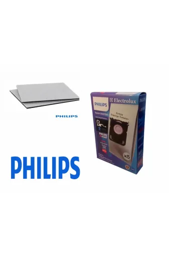 Ermiya 869878787879 Philips S-Bag Fc8021/03 Elektrikli Süpürge Torbası 5 Ad Yeni Kutu+Performer Motor Koruma Filtresi