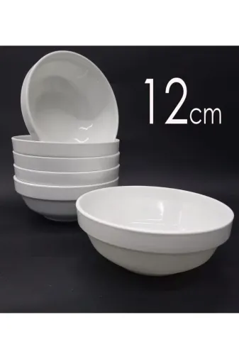 Ermiya 869es-2021--11--03--32869 12 Adet Beyaz Melamin Ekonomik Çorba Kasesi 12X5Cm Tas Hesaplı Yoğurt Hoşaf Sütlaç Aşure Aşcı Kabı