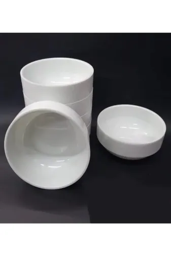 Ermiya 869KASE12Lİ 12 Adet Beyaz Melamin Çorba Kasesi 12X5Cm Derin Tas Hesaplı Yoğurt Hoşaf Sütlaç Aşure Kabı Kaliteli