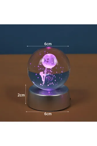esdekor N-8801072-1 Işıklı Kristal Cam Küre Merdiven Astronot Tasarımlı 1 Adet