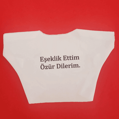 Eşeklik Ettim Yazılı Peluş Oyuncak Tişörtü