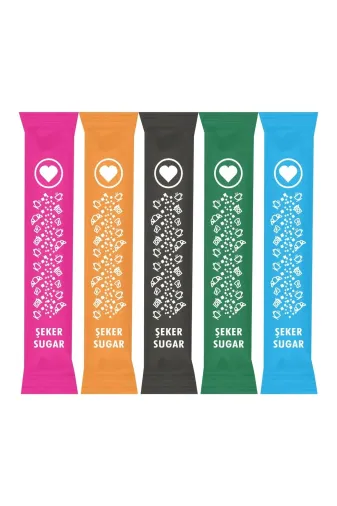 Espak 141252232221 Stick Şeker Toz Şeker 3 Gr Renkli 1000 Adet 3 Kg
