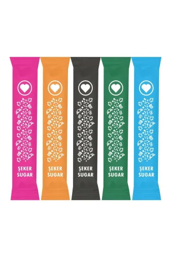 Espak TYB47114DJJG1IZI25 Stick Şeker Toz Şeker 2,5 Gr Renkli 2000 Adet 5 Kg