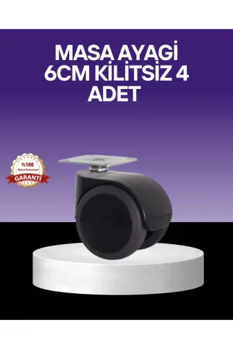Ethab Giyim Çok Amaçlı Kilitsiz Masa Ayağı Tekerleği 6 Cm - Glst5785-8964