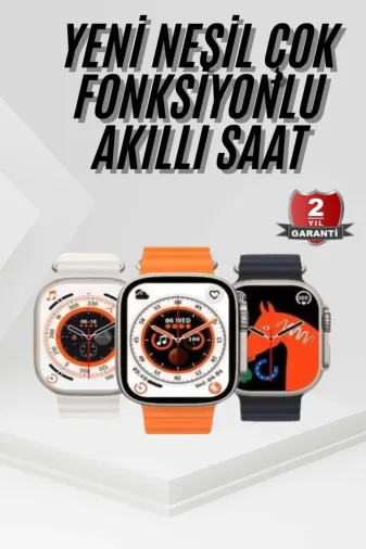 Ethab Giyim GLST4639-5009 2025 Model Akıllı Saat Kordon Hediyeli Çağrı Cevaplama Uzun Pil Süreli Android - Glst4639-500