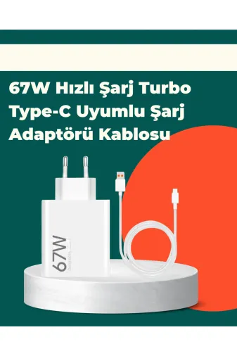 Ethab Giyim Güvenli Ve Hızlı Şarj İçin 67W Turbo Adaptör Type-C Kablo Ile - Glst8381-4615