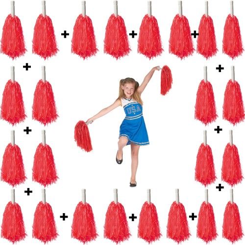ETT 562741420498 Kirmizi Gösteri Ponponlari 12 Çift