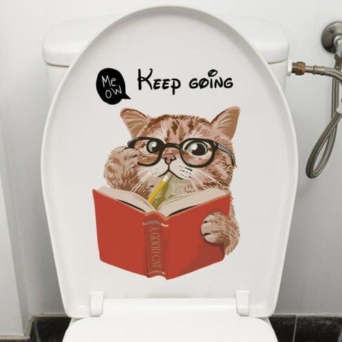 ETT 562741420693 Decohandy Klozet Etiketi Keep Going Kedi