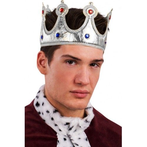ETT 562741421524 Kral Tacı Gümüş Renk Kumaş Malzeme Yetişkin Boy