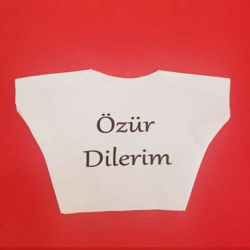 ETT 562741422960 Özür Dilerim Yazılı Peluş Oyuncak Tişörtü