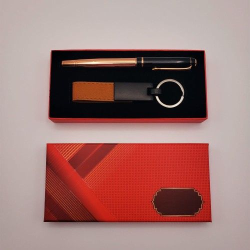 ETT 562741423320 Deri Metal Anahtarlık Ve Roller Kalem