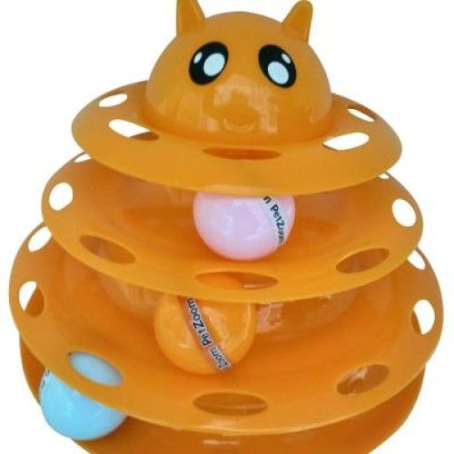 ETT 562741428090 Petzoom Kedi Başlıklı 3 Katlı Kedi Oyuncağı