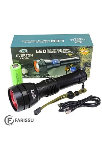 Everton Rt-526 50W Profesyonel Uzun Menzilli Şarjlı Led El Feneri – Powerbank Özellikli, 3500Mah