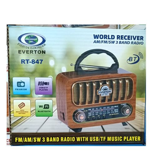 Everton Rt-847 Usb Bt Fm Solar Paneli Nostajık Radyo