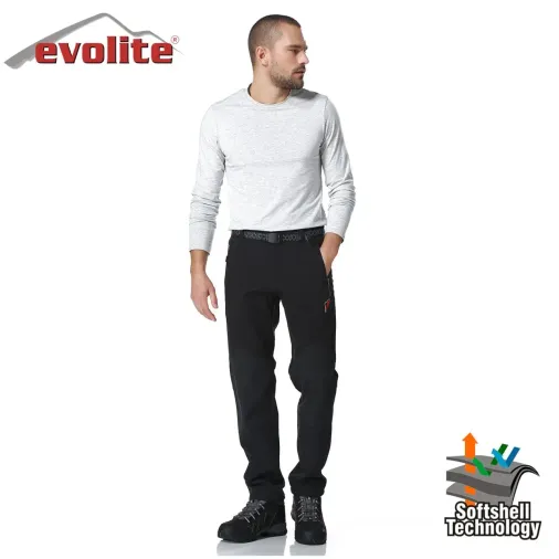 Evolite Erkek Blackhole Softshell Pantolon/Rüzgar Geçirmez