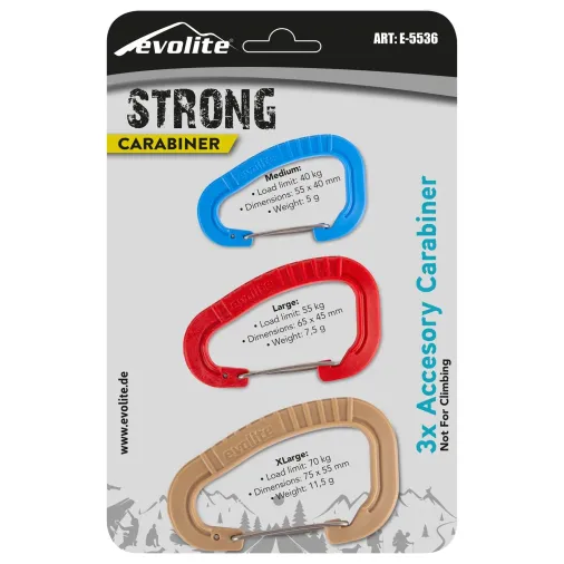 Evolite Strong 3'lü Karabina Seti/Dayanıklı Klips