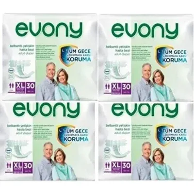 Evony Belbantlı Yetişkin Hasta Bezi Xlarge 120 Adet 4X30 Paket Xl