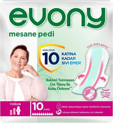Evony Günlük Mesane Pedi Yoğun (İç Adet 10 Lu) Tekli Pk