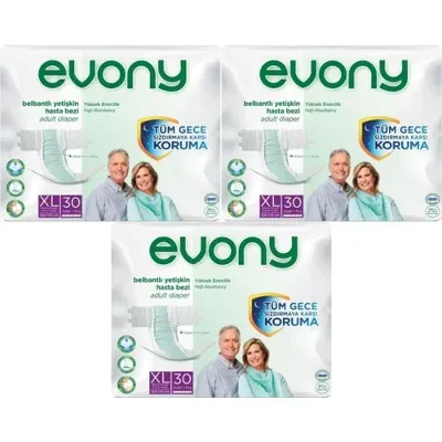 EVONY Hasta Bezi Yetişkin Bel Bantlı Tekstil Yüzey Extra Large  Ekstra Büyük Boy 90 Adet