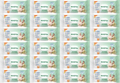 Evony Yetişkin Vücut Perine Temizleme Islak Mendil Havlu 48 Yaprak XL Banyo Ferahlığı (24 Lü Set)