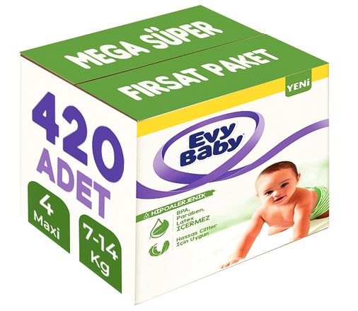 Evy Baby Bebek Bezi 4 Beden 7-14 KG Maxi 420 Adet MeGa Süper Fırsat Pk