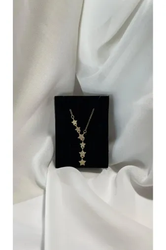 Exporanto KO0003 "lumine" Paslanmaz Çelik Zirkon Taşlı Yıldızlı Altın Kolye