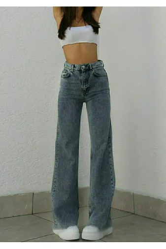 Exporanto TYC00490283381 Jessi 90's Mavi Likralı Süper Yüksek Bel Salaş Jean Pantolon