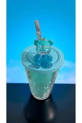 FAMEMUS ACCESSORY 00010101010 Ayıcıklı Işıksız Model Pipetli Matara Bardak