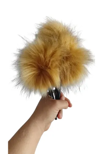 FAMEMUS ACCESSORY 0010257 Tüylü Ponpon Başlıklı Kurşun Kalem Altın Sarısı Renk 1 Adet