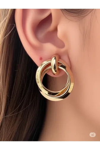 FAMEMUS ACCESSORY 0040915 Sevgiler Ve Özel Günlere Çelik Rose Küpe
