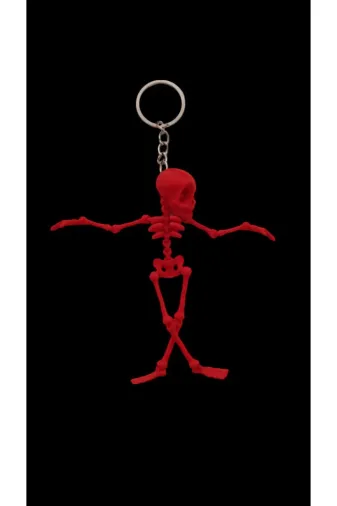 FAMEMUS ACCESSORY 0050055 Iskelet Tasarım Dekoratif Anahtarlık Iskelet Araç Süsü Kırmızı Renk