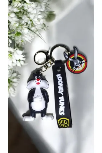 FAMEMUS ACCESSORY 0090124 3D Sevimli Ve Yaratıcı Karakter Bugs Bunny Anahtarlık Ve Çanta Aksesuar.