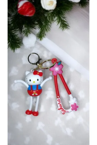 FAMEMUS ACCESSORY 0090127 3D Büyük Boy Hello Kitty Anahtarlık Ve Çanta Aksesuar