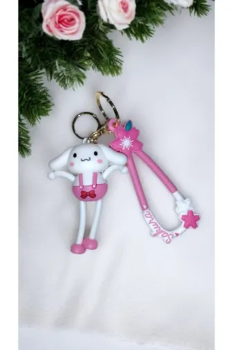 FAMEMUS ACCESSORY 0090128 3D Büyük Boy Sevimli Cinnamoroll Anahtarlık / Çanta Süsü