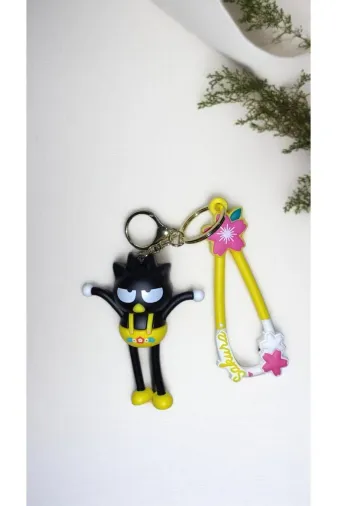 FAMEMUS ACCESSORY 0090130 3D Büyük Boy Sevimli Karakter Kara Kedi Anahtarlık Ve Çanta Aksesuar
