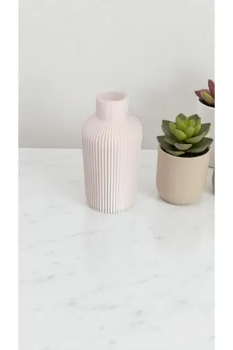 FAMEMUS ACCESSORY 0090187 Modern Dekoratif 3D Silikon Vazo – Beyaz