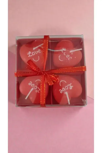 FAMEMUS ACCESSORY 12312weqweqwewqe Sevgililer Gününe Özel Love Yazılı 4 Lü Mum