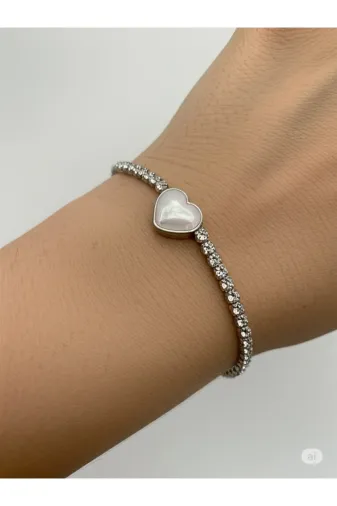 FAMEMUS ACCESSORY 12473 Opal Kalp Taşlı Zirkon Bileklik