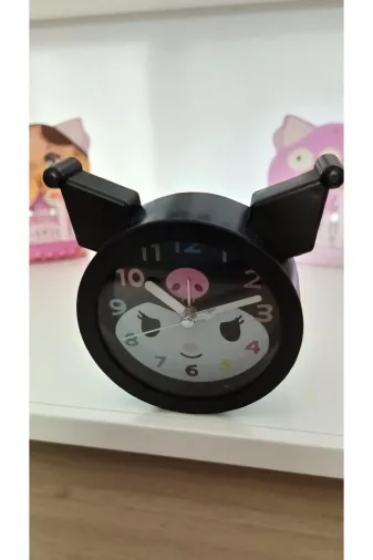 FAMEMUS ACCESSORY 13235 Kuromi Masa Üzeri Çalarsaat Siyah Renk Boyut 12 Cm