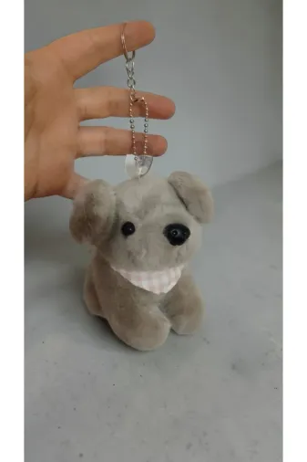 FAMEMUS ACCESSORY 23124332532 Peluş Köpek Çanta Süsü Aksesuar Anahtarlık Boyut:16Cm Büyük Boy
