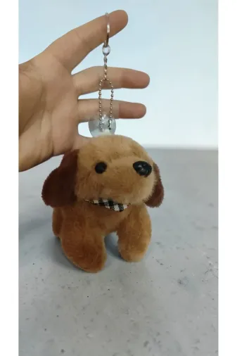 FAMEMUS ACCESSORY 241ewqeqeqeq Peluş Köpek Çanta Süsü Aksesuar Anahtarlık Boyut:16Cm Büyük Boy